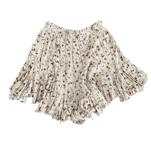 Mable Pink Floral Flowy Shorts Women's S, Romantic Boho Coastal Fairy Festival - Picture 2 of 7